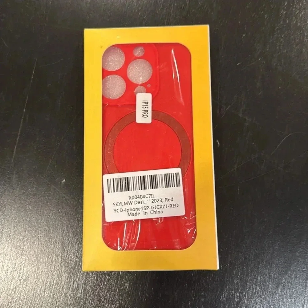 NEW iPhone 15 Pro Red Phone Case w/ Magnetic Invisible Stand MagSafe Compatible